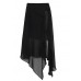 Style black chiffon quilting skirts asymmetric hem Traveling summer skirt