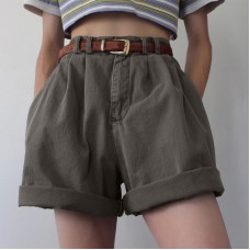 Retro high waisted workwear shorts HF3007-02-02 Retro high waisted workwear shorts HF3007-02-02