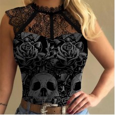 Lace collar skull vest HF2117-03-01 Lace collar skull vest HF2117-03-01