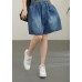 Blue Cotton pockets hot pants  Pants Summer