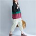 black patchwork chunky cotton coats plus size casual hooded outwear