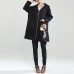 black winter thick cotton zippered cardigans plus size cartoon prints hooded trench coats