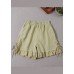 Fitted Yellow Embroideried Lace Patchwork hot pants Summer