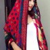 Simple red print Organic Soolinen Seaside Vacation Printed Tassel Sunscreen Scarf